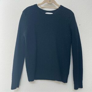 Sandro Textured Black Crewneck Sweater